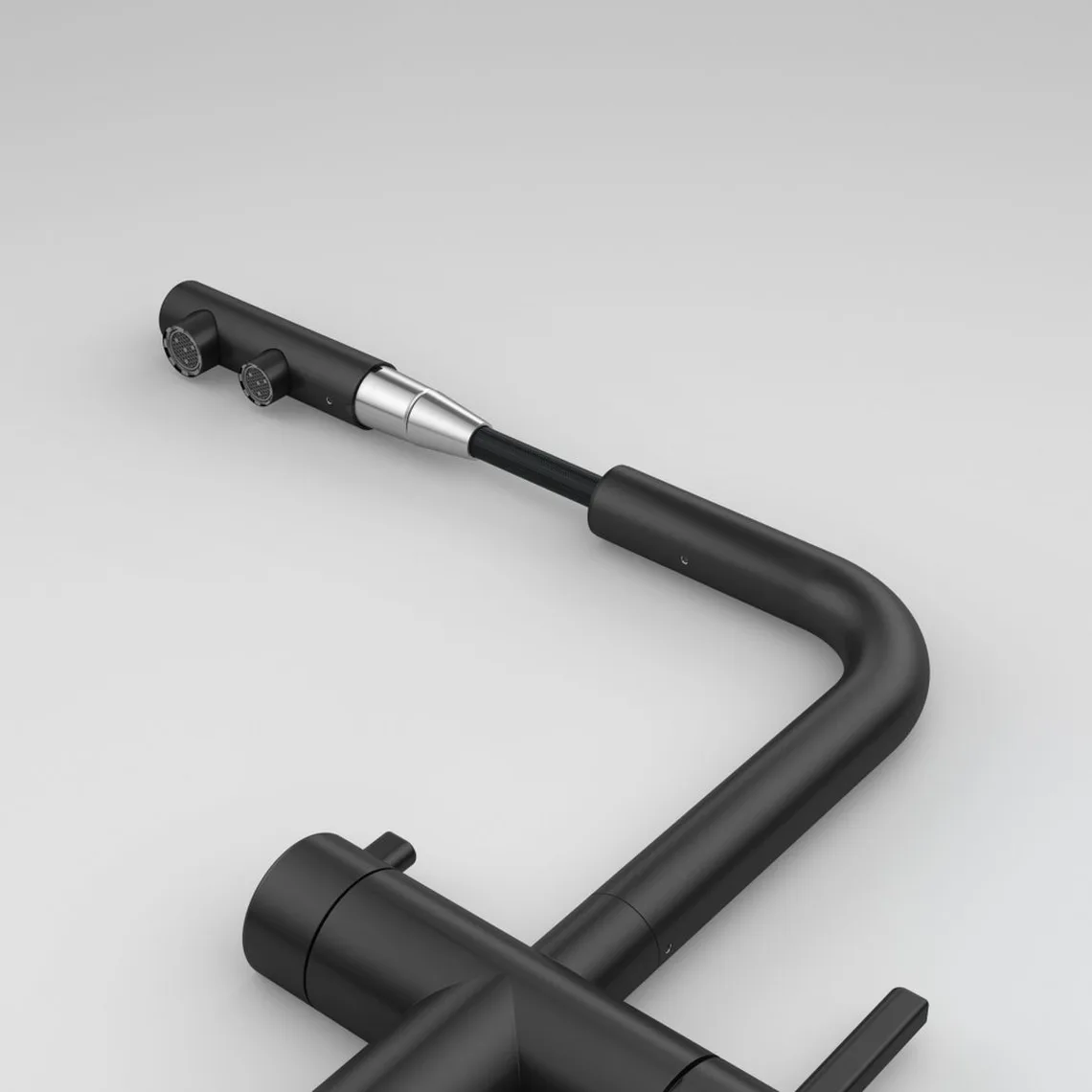 Змішувач для кухні Franke Atlas Neo Clear Water Pull Out, витяжний, нержавіюча сталь, PVD індустріальний чорний (120.0758.156) - Фото 2