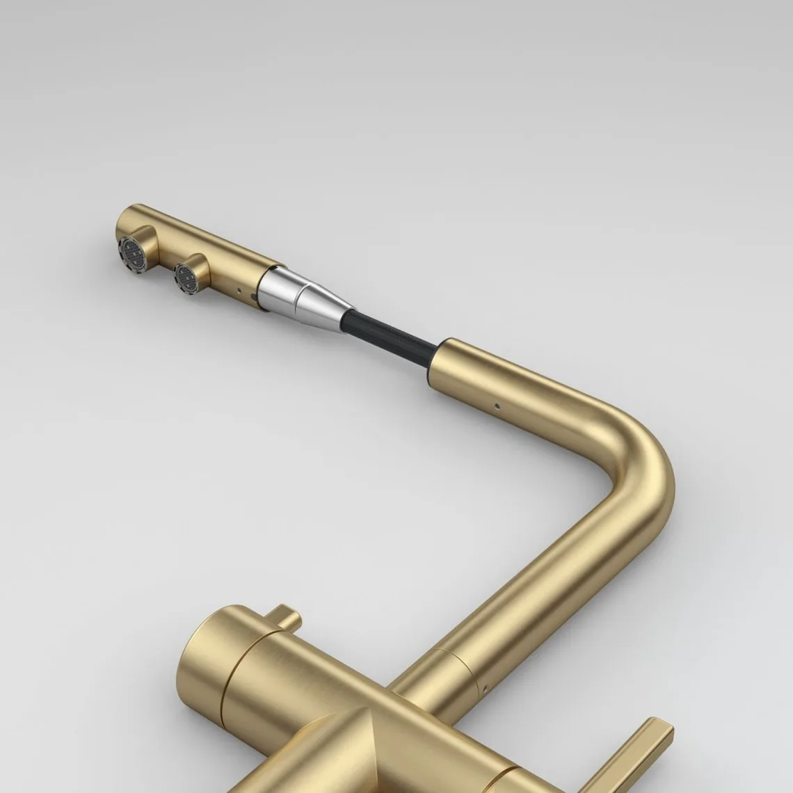 Змішувач для кухні Franke Atlas Neo Clear Water Pull Out, витяжний, нержавіюча сталь, PVD золото (120.0758.157) - Фото 2