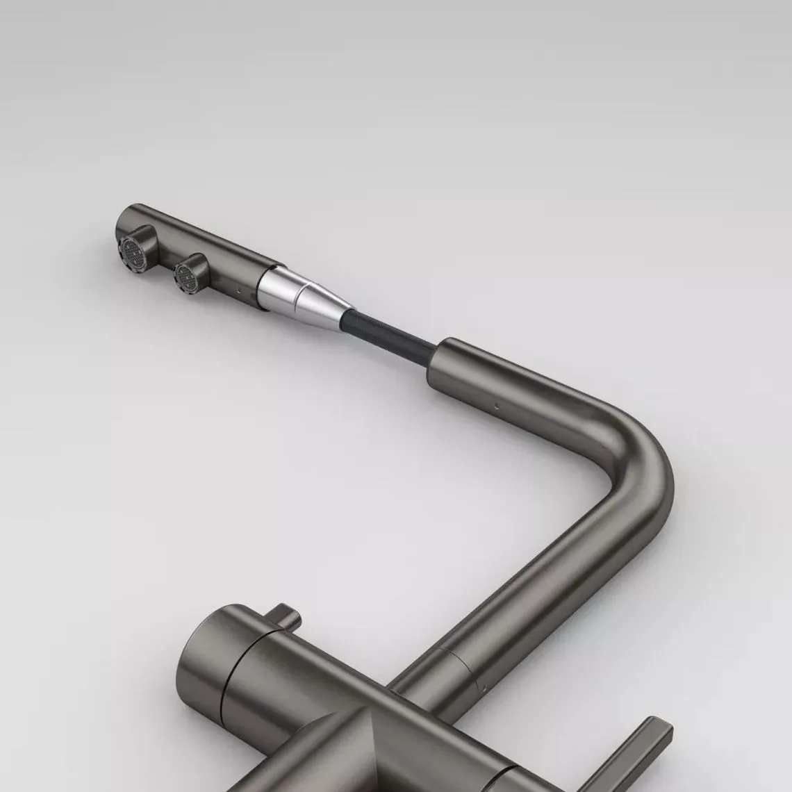 Змішувач для кухні Franke Atlas Neo Clear Water Pull Out, витяжний, нержавіюча сталь, PVD антрацит (120.0758.159) - Фото 2