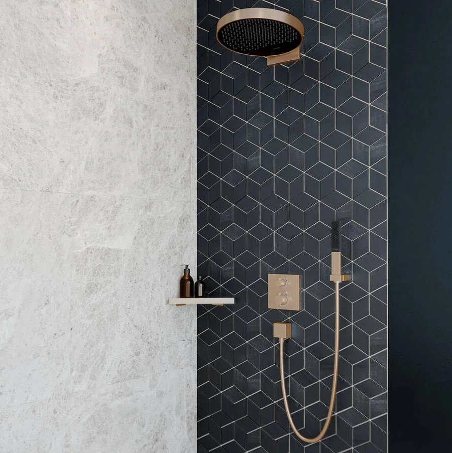 Термостат скрытого монтажа Hansgrohe Ecostat Square 2 режима, бронза (15714140C) - Фото 2