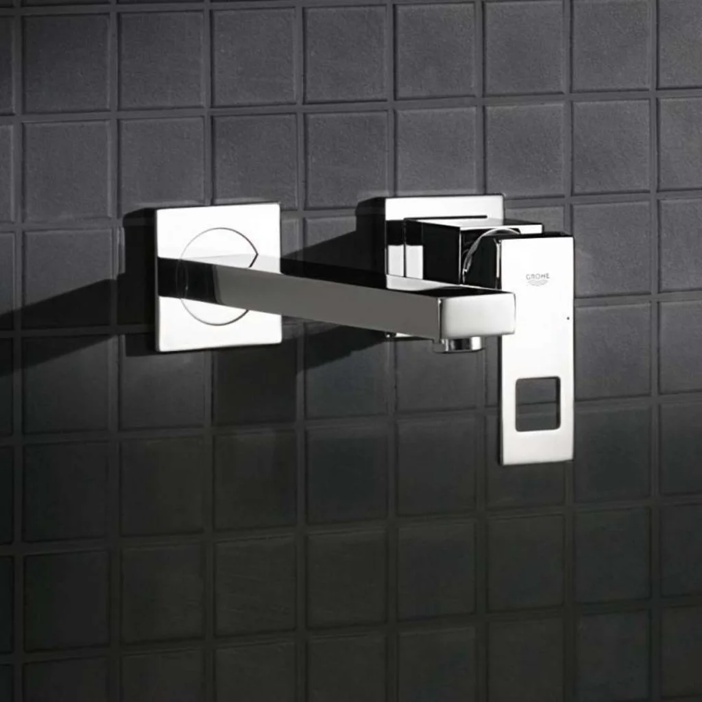 Смеситель для умывальника Grohe Eurocube, монтаж со стены, внешняя часть, сталь (19895DC0) - Фото 3