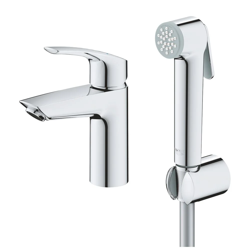 Смеситель для умывальника Grohe Eurosmart New S-Size с гигиеническим душем, хром (23124003) - Фото 3