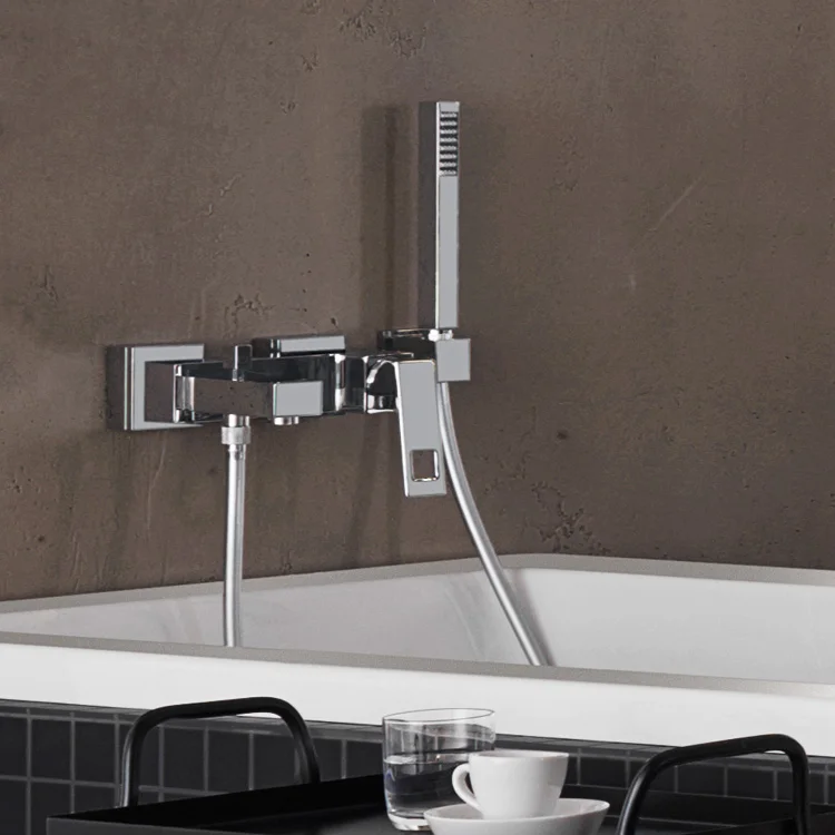 Смеситель для ванны Grohe Eurocube с душевым гарнитуром, хром (23141000) - Фото 3