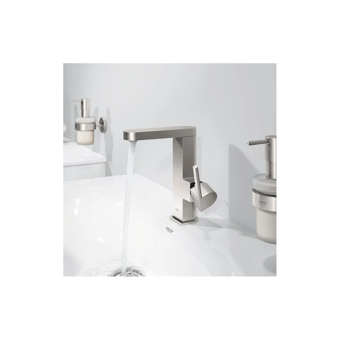 Змішувач для умивальника Grohe Plus, М-Size, одноважільний, суперсталь (23871DC3) - Фото 2