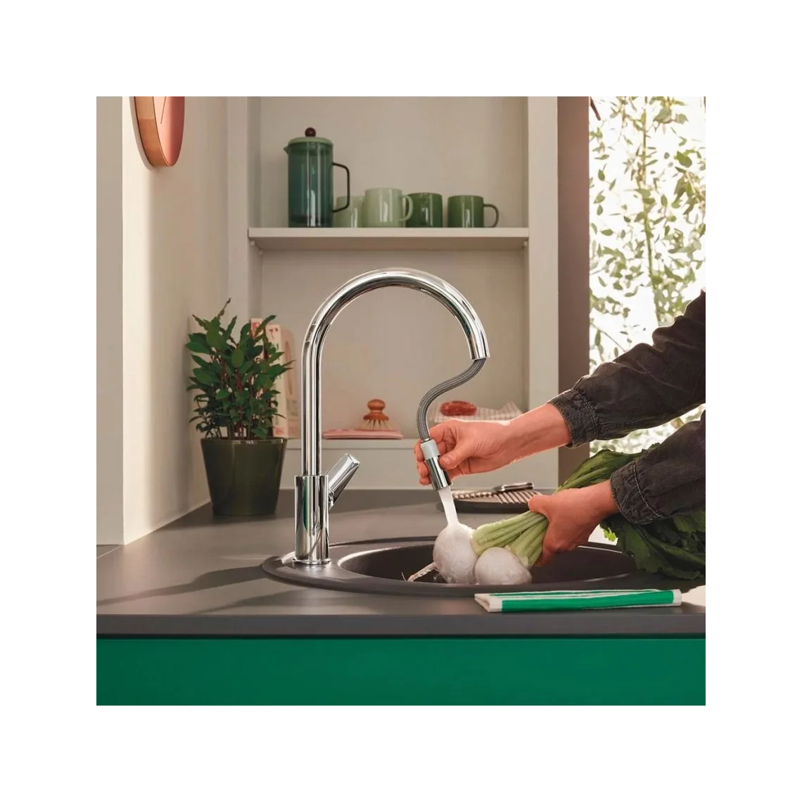Смеситель для кухни Grohe Bauedge New однорычажный, ручка справа, хром (30536000) - Фото 3