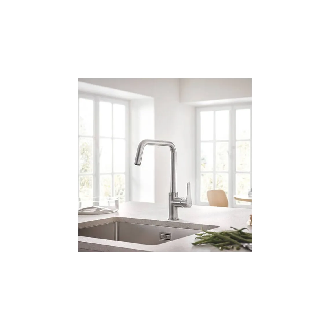 Змішувач для кухні Grohe Eurosmart одноважільний, суперсталь (30567DC0) - Фото 2