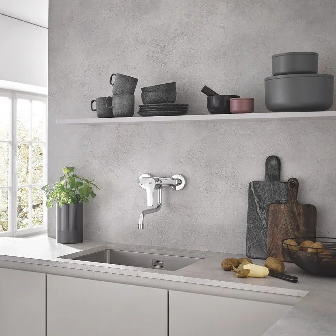 Смеситель для кухни Grohe Eurosmart настенный с изливом, хром (31391003) - Фото 3