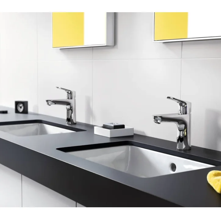 Смеситель для умывальника Hansgrohe Focus 100 со сливным гарнитуром, хром (31607000) - Фото 2