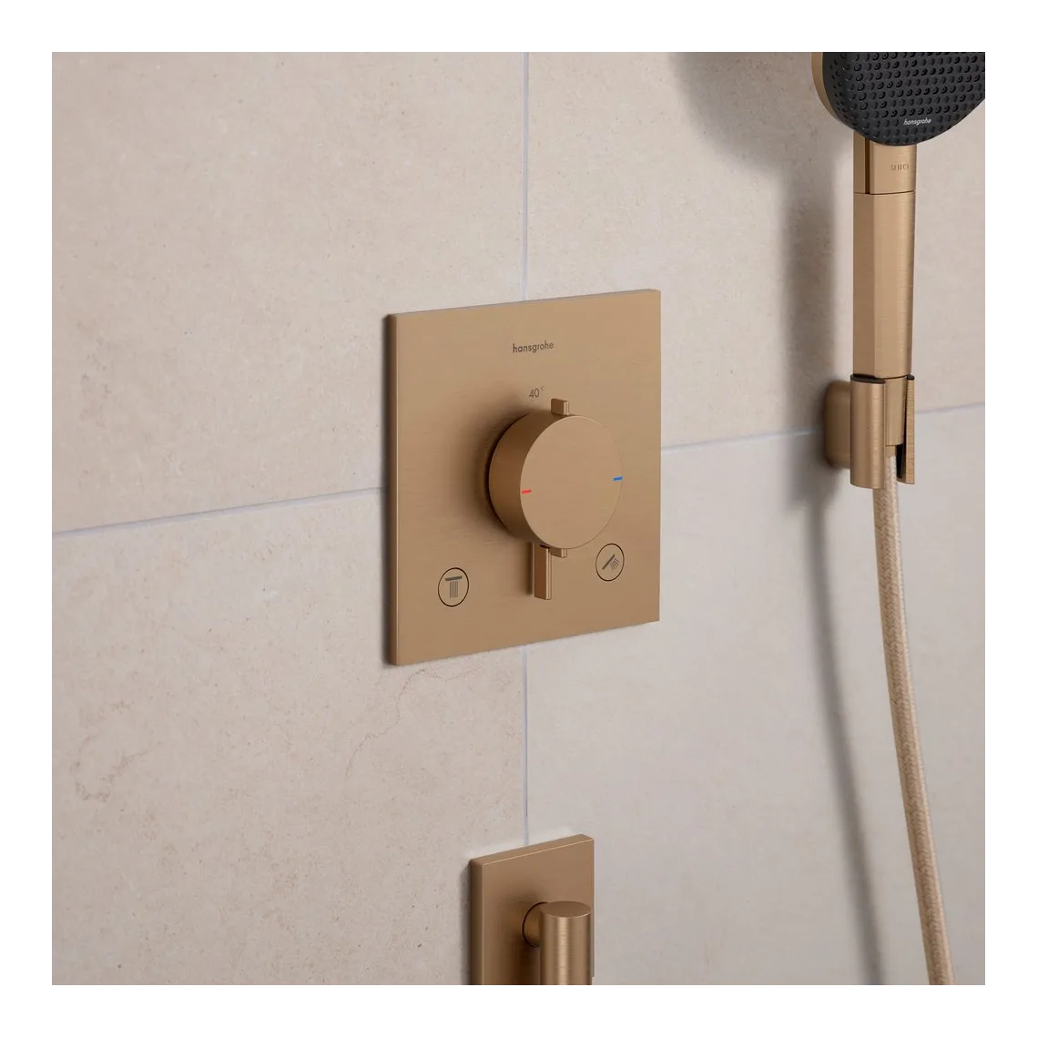 Термостат скрытого монтажа Hansgrohe Ecostat Comfort E на 2 функции, Brushed Bronze (33711140) - Фото 2