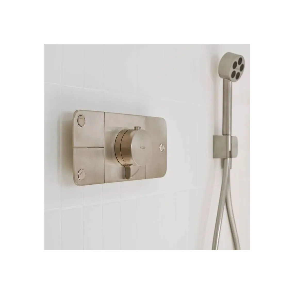 Термостат для душа Axor One, на 3 потребителя, Brushed Nickel (45713820) - Фото 2