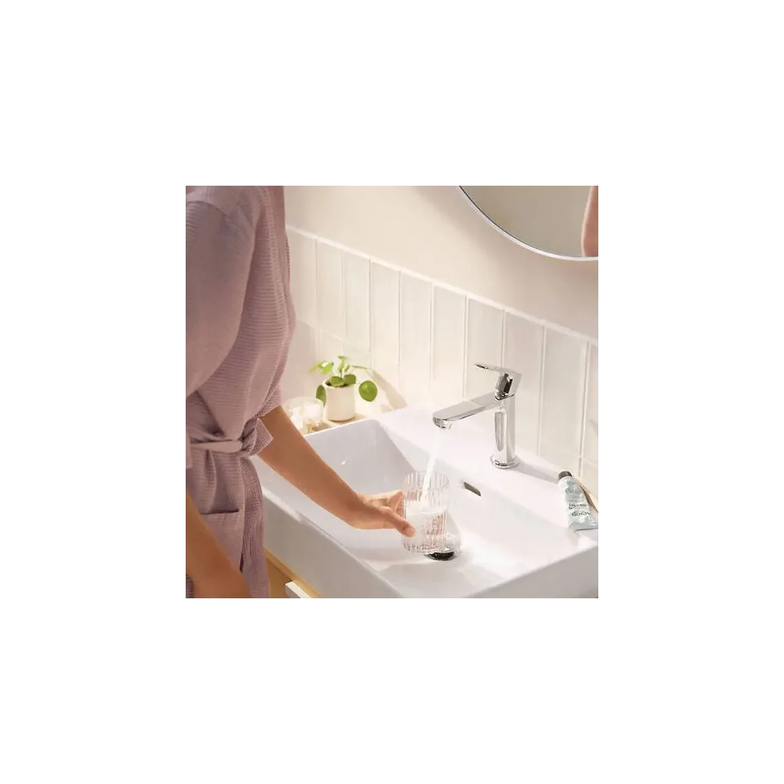 Смеситель для умывальника Hansgrohe Rebris S CoolStart без сливного гарнитура, хром (72520000) - Фото 2