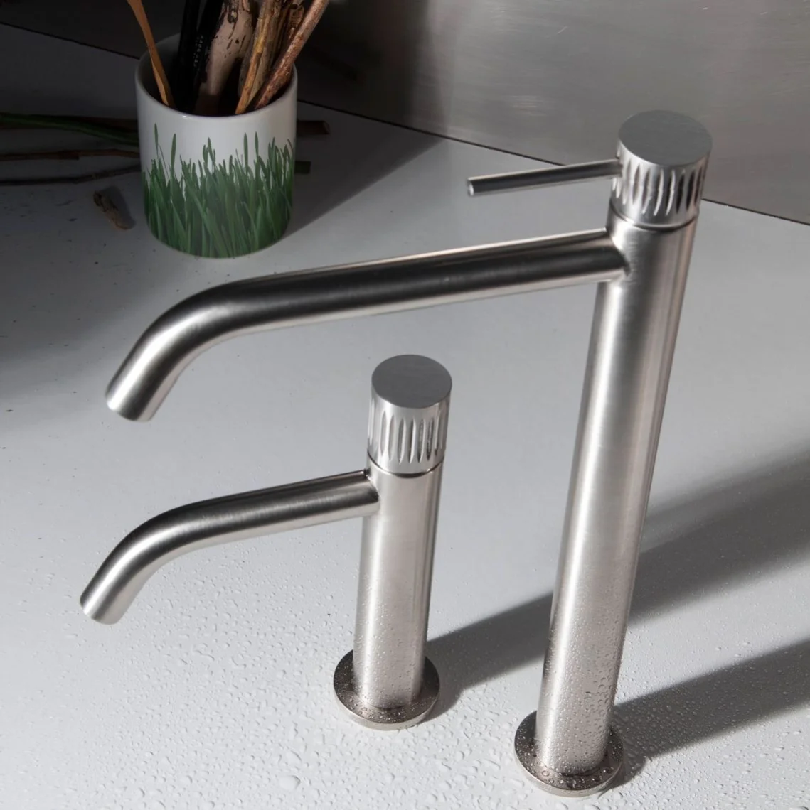 Смеситель для умывальника Bongio Time2020 T&Lever, Brushed Steel (72521AS00) - Фото 2