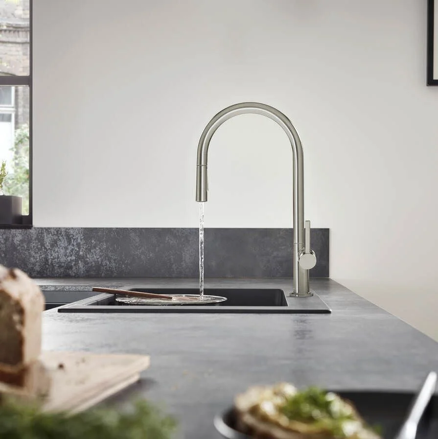 Смеситель кухонный Hansgrohe Talis 210 1jet с вытяжным изливом, хром (72802000) - Фото 2