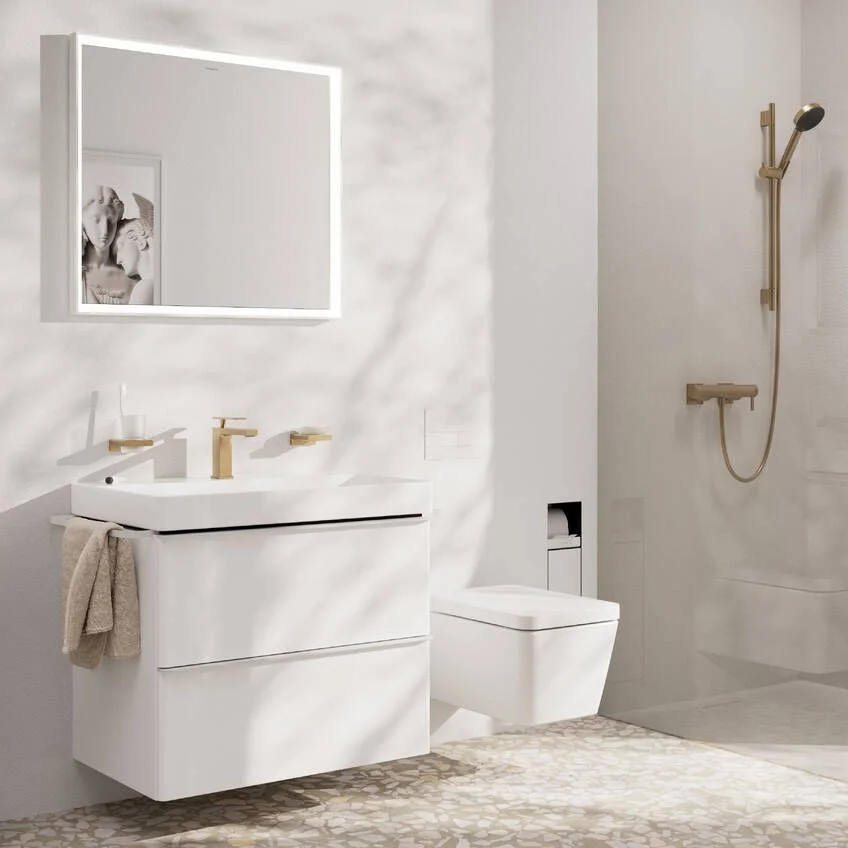 Змішувач для умивальника Hansgrohe Tecturis E 110 CoolStart, Brushed Bronze (73014140) - Фото 2