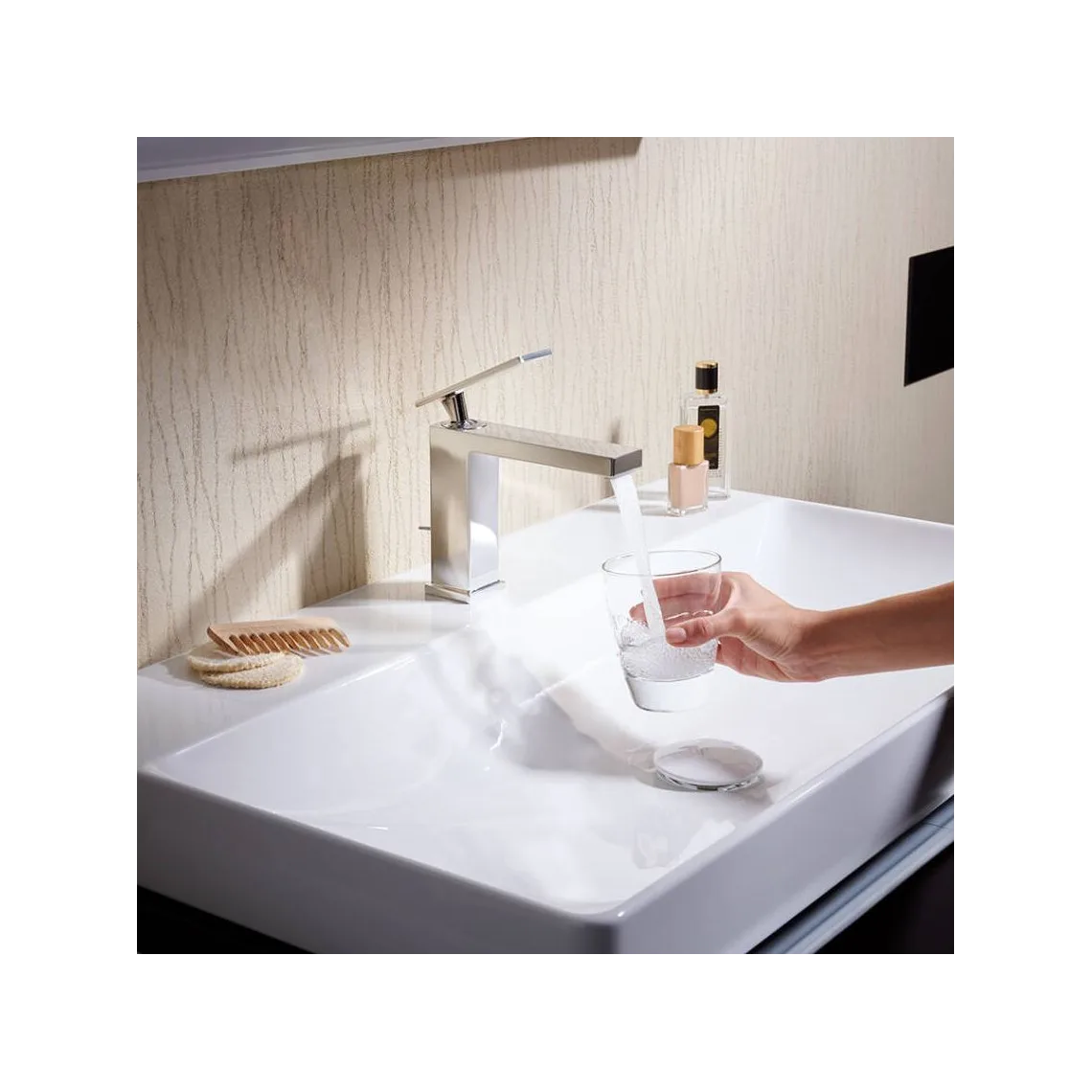 Смеситель для умывальника Hansgrohe Tecturis E 110 CoolStart, Chrome (73018000) - Фото 2