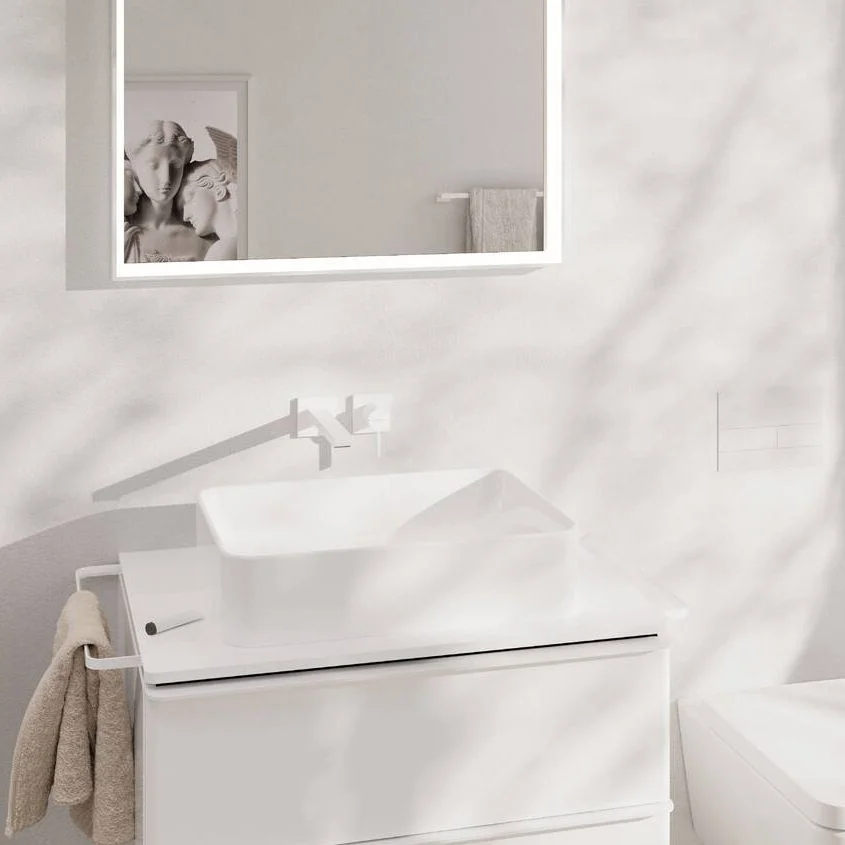 Смеситель для умывальника Hansgrohe Tecturis E 225 из стены, Matt White (73051700) - Фото 2