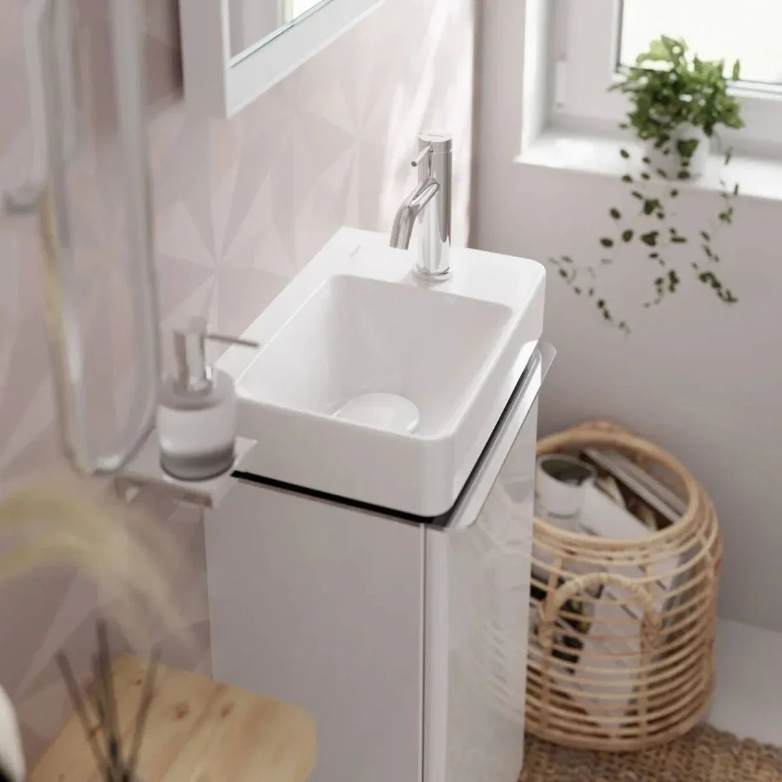 Смеситель для умывальника Hansgrohe Tecturis S 80 CoolStart без донного клапана, хром (73301000) - Фото 2