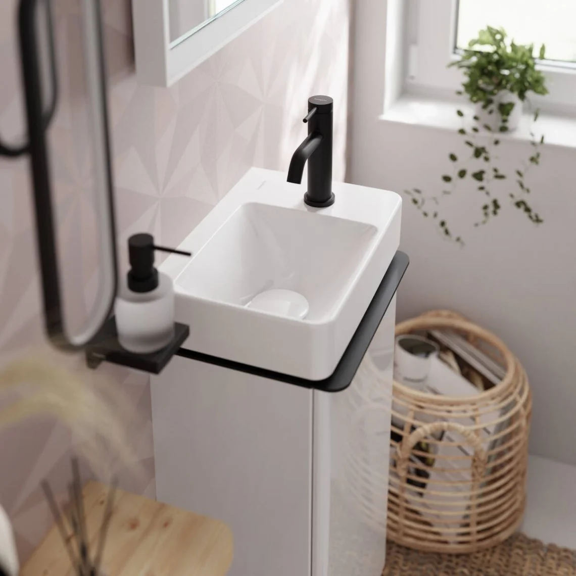 Смеситель для умывальника Hansgrohe Tecturis S 80 CoolStart, Matt Black (73302670) - Фото 2