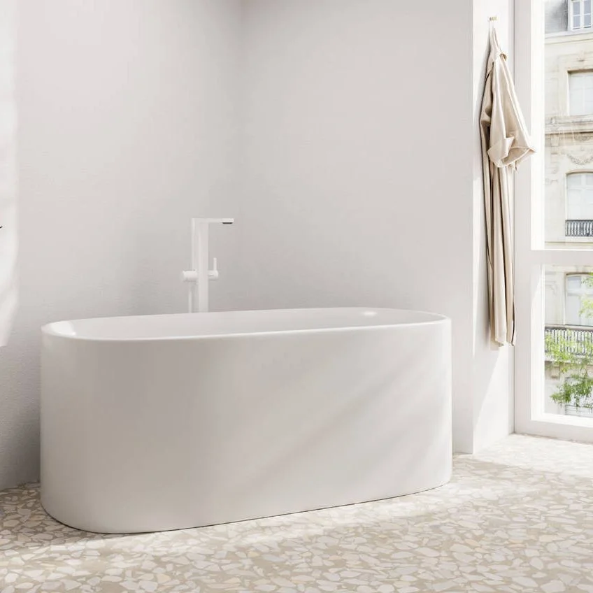 Змішувач для ванни підлоговий Hansgrohe Tecturis E, Matt White (73445700) - Фото 2