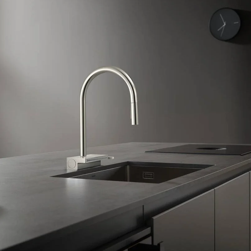 Смеситель кухонный Hansgrohe Aquno Select 170 3jet с вытяжным изливом, хром (73837000) - Фото 2