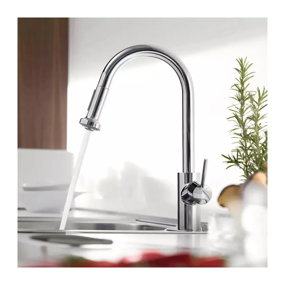 Змішувач для кухні Hansgrohe Talis M52 220 2jet з витяжним зливом Sbox, хром (73863000) - Фото 2