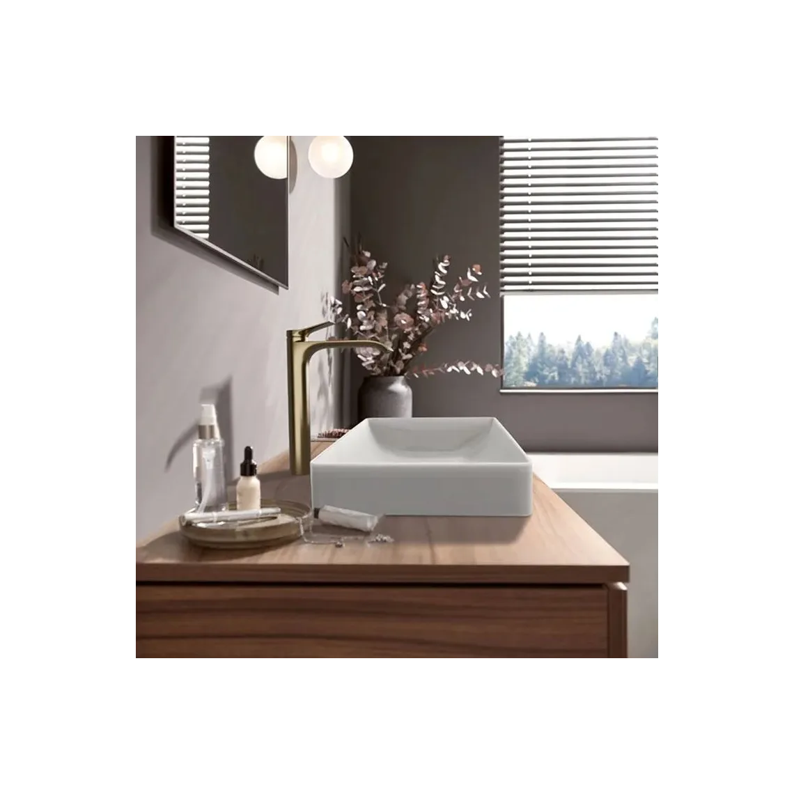 Смеситель для умывальника Hansgrohe Vivenis 250 CoolStart без д/к pop-up, Brushed Bronze (75045140) - Фото 2