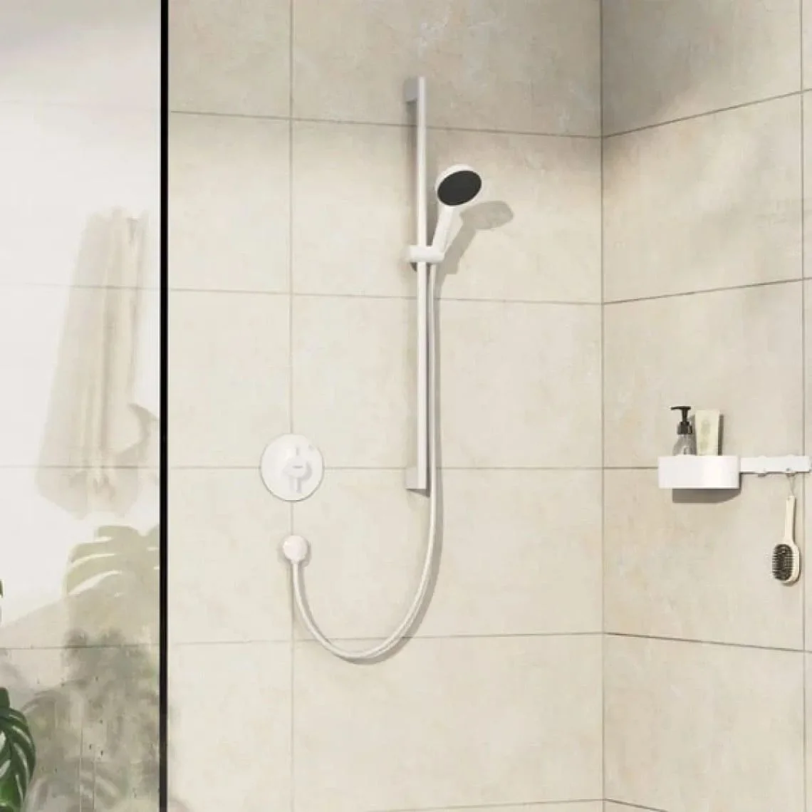 Смеситель для душа Hansgrohe скрытого монтажа DuoTurn S на 1 функцию, Matt White (75618700) - Фото 2