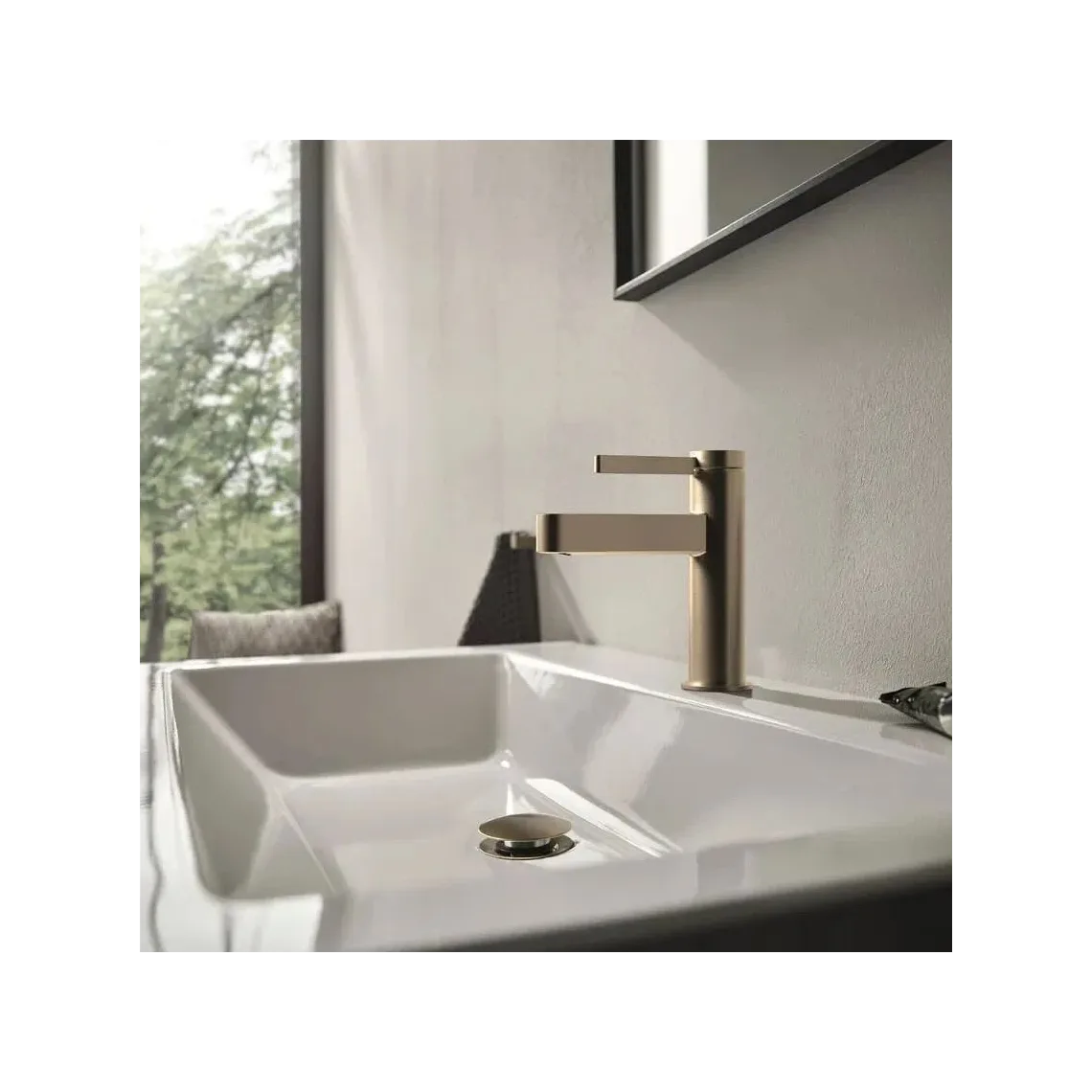 Смеситель для умывальника Hansgrohe Finoris 110 CoolStart с д/к push-open, Brushed Bronze (76024140) - Фото 2