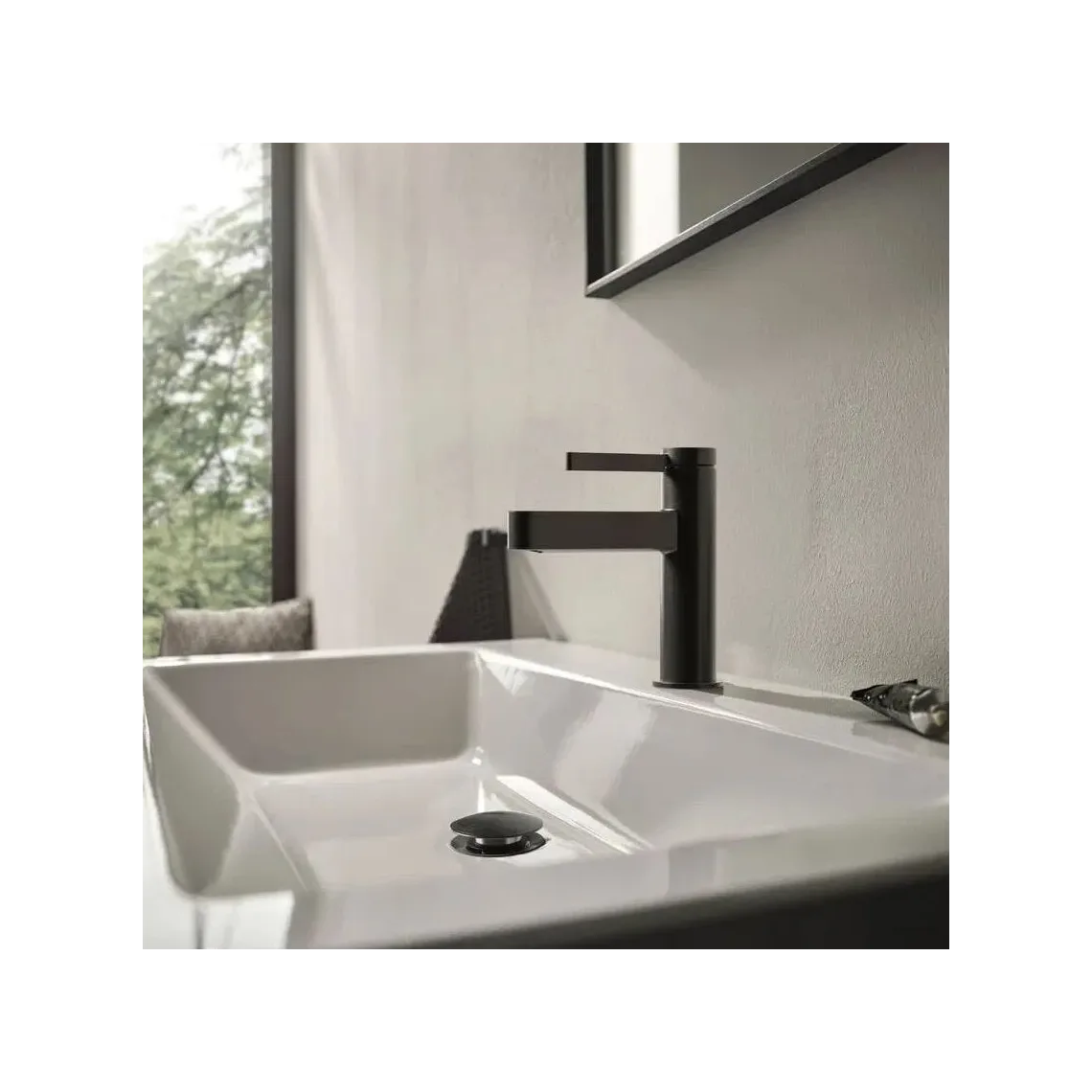 Смеситель для умывальника Hansgrohe Finoris 110 CoolStart с д/к push-open, Brushed Black Chrome (76024340) - Фото 2