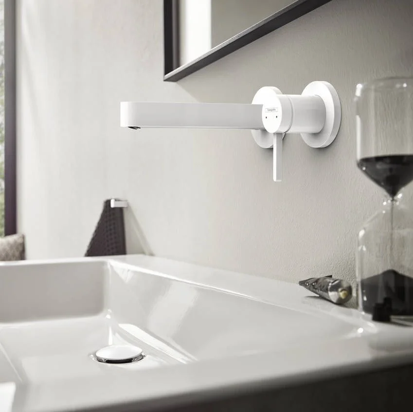 Змішувач для умивальника настінний Hansgrohe Finoris, білий матовий (76051700) - Фото 2