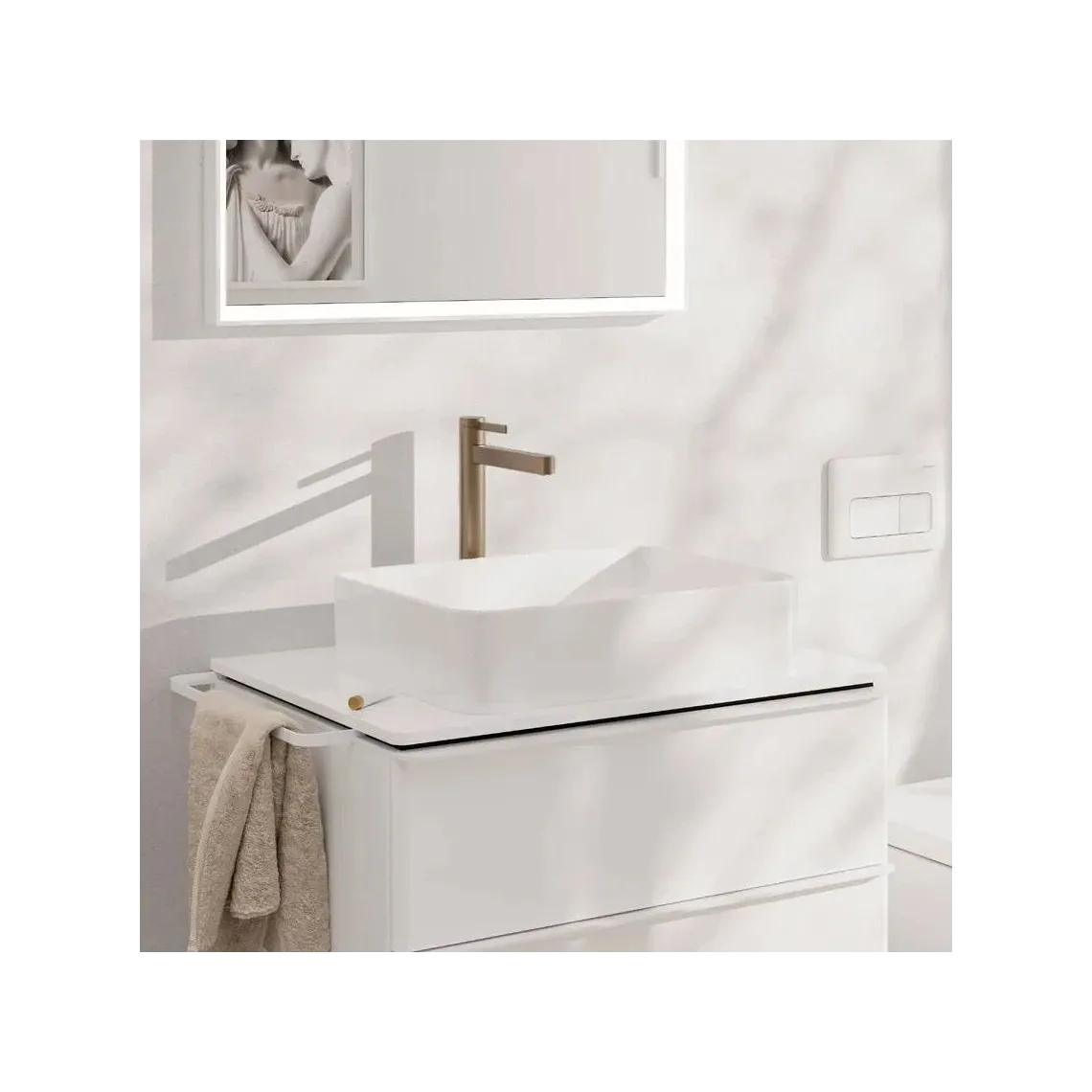 Змішувач для умивальника Hansgrohe Finoris 260 CoolStart з д/к push-open, Brushed Bronze (76072140) - Фото 2