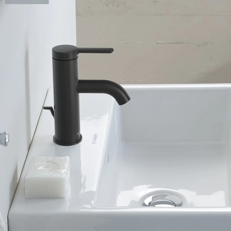 Змішувач для умивальника Duravit C1, чорний матовий (C11010001046) - Фото 2