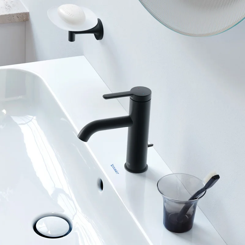 Змішувач для умивальника Duravit C1, чорний матовий (C11020001046) - Фото 3