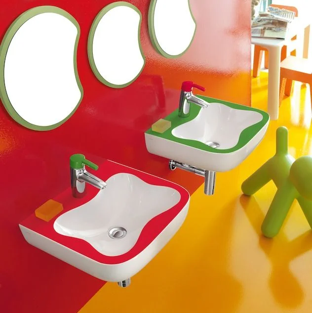 Смеситель для умывальника Laufen Flora Kids, хром/красный (H3116510241111) - Фото 2