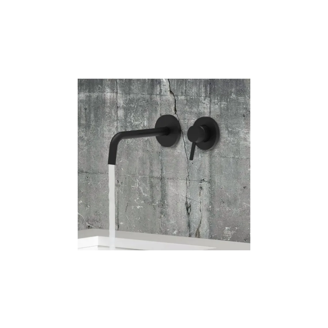 Смеситель для умывальника Paffoni Light, настенный, излив 17,8 см, Black Chrome (LIG006NKN70) - Фото 2