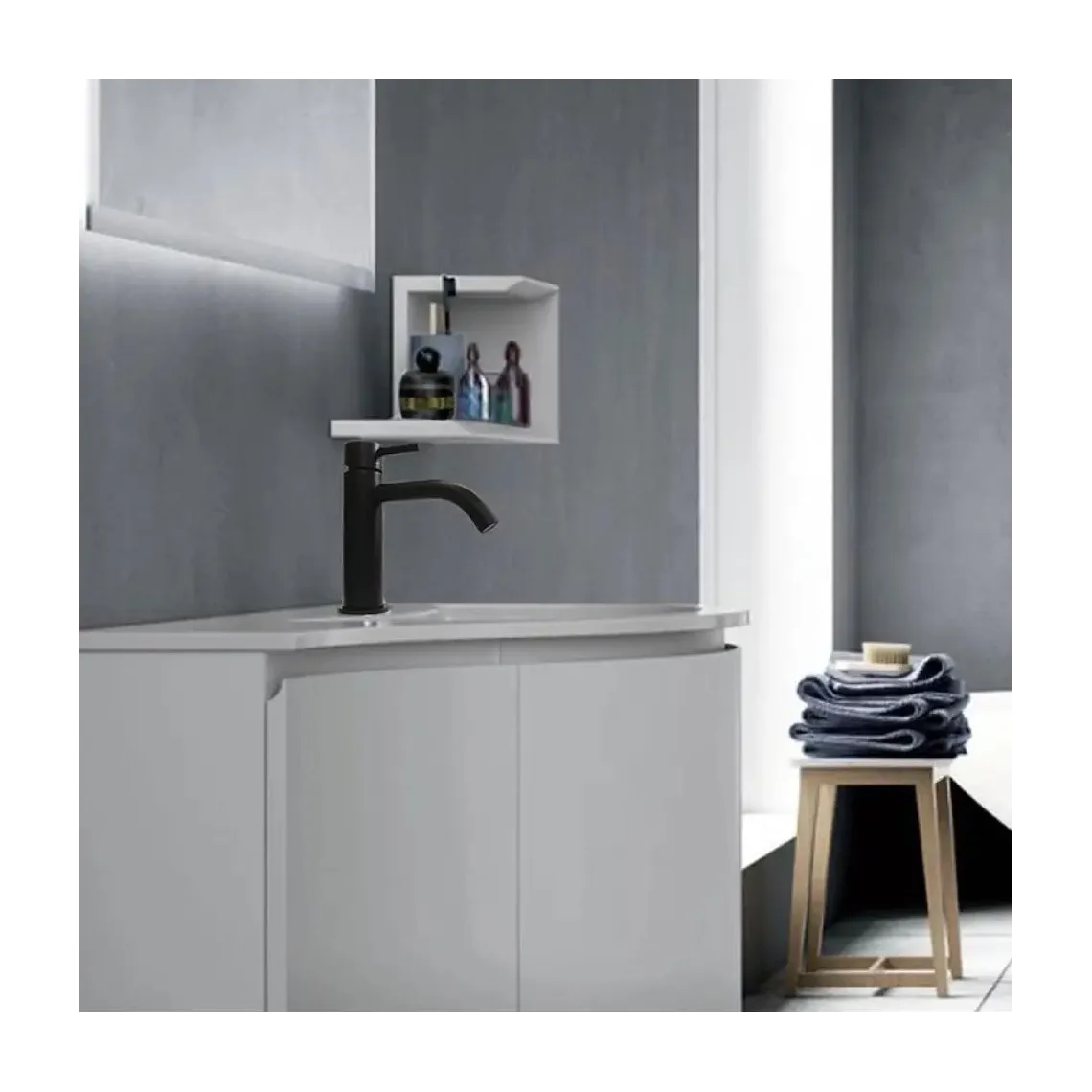 Смеситель для умывальника Paffoni Light, с донным клапаном Clic-Clac, Black Chrome (LIG071KNKN) - Фото 2