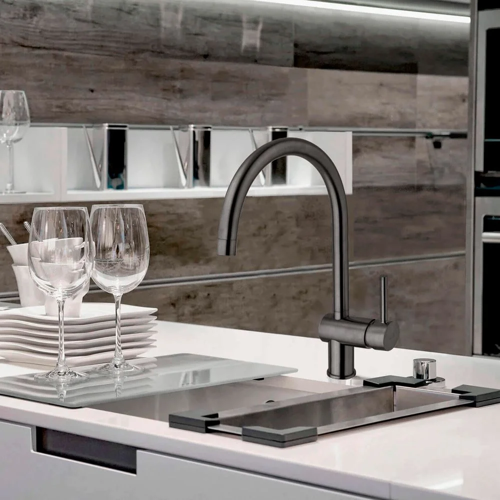 Смеситель для кухни Paffoni Light, с поворотным изливом, Steel Looking (LIG280ST) - Фото 2