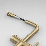 Змішувач для кухні Franke Atlas Neo Clear Water Pull Out, витяжний, нержавіюча сталь, PVD золото (120.0758.157) - Фото 2