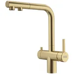 Змішувач для кухні Franke Atlas Neo Clear Water Pull Out, витяжний, нержавіюча сталь, PVD золото (120.0758.157) - Фото 1