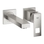 Смеситель для умывальника Grohe Eurocube, монтаж со стены, внешняя часть, сталь (19895DC0) - Фото 1