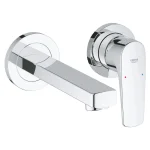 Смеситель для умывальника Grohe BauFlow на 2 отверстия, настенный монтаж, хром (20287000) - Фото 1