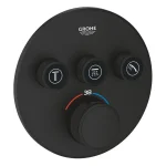 Термостат скрытого монтажа Grohe Grohtherm SmartControl на 3 выхода, черный матовый (29508KF0) - Фото 1