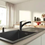 Смеситель для кухни Grohe Eurosmart однорычажный, с выдвижной лейкой, черный матовый (303052431) - Фото 2