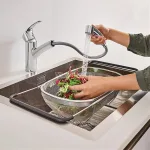 Смеситель для кухни Grohe Eurosmart New однорычажный, выдвижная лейка, суперсталь (30305DC1) - Фото 3