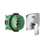 Смеситель для ванны Hansgrohe Metris, с инсталляционным блоком (31454000/01800180) - Фото 1