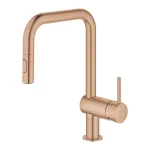 Змішувач для кухні Grohe Minta з висувним виливом, теплий захід сонця матовий (32322DL2) - Фото 2