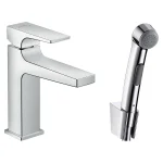 Смеситель для умывальника Hansgrohe Metropol 100 с гигиенической лейкой, хром (32522000) - Фото 1