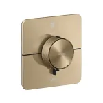 Термостат для душа Axor ShowerSelect ID Softsquare скрытого монтажа, на 2 функции, Brushed Brass (36754950) - Фото 1