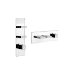 Термостат для душа Gessi Rettangolo, 2 выхода, высокая производительность, Chrome (43024031) - Фото 1