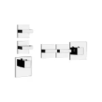 Термостат для душа Gessi Rettangolo, 2 выхода, высокая производительность, Chrome (43214031) - Фото 1
